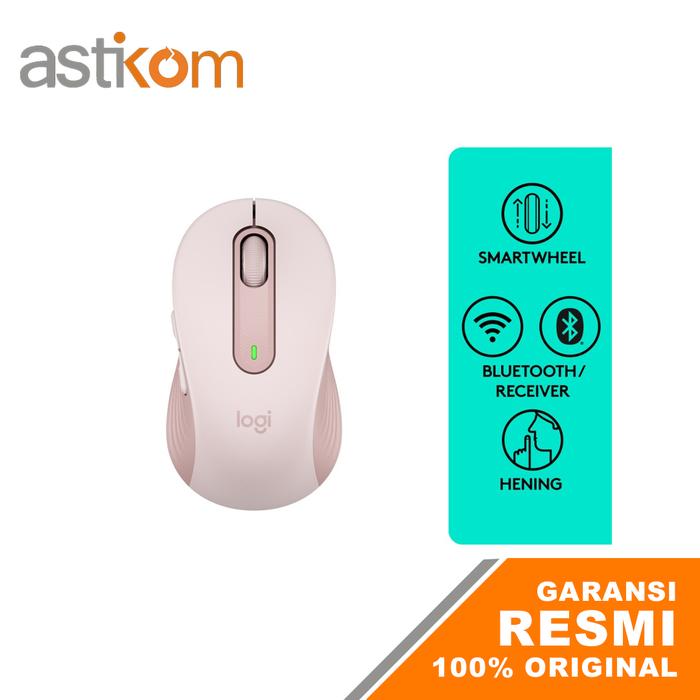 Gambar Mouse Logitech M650 Wireless Bluetooth Silent - Merah Muda dari Astikom undefined Tokopedia