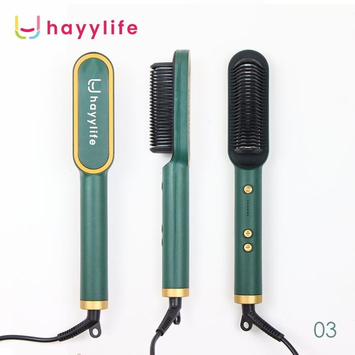 Gambar HAYYLIFE Catok Sisir 2in1 Pelurus Rambut Hair Straightener Curler - Hijau dari hayylife undefined Tokopedia