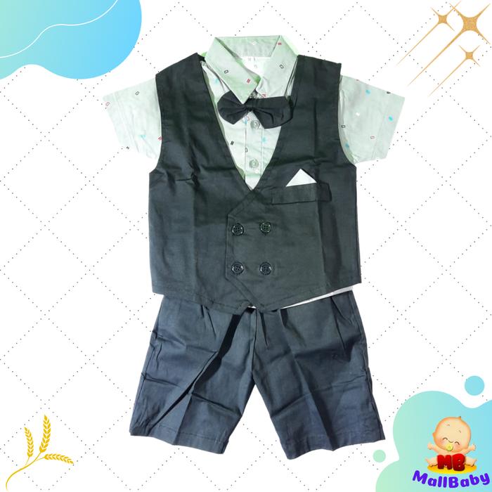 Gambar Baju Pesta Bayi Laki Laki Tuxedo Anak Bayi 6 12 Bulan Jas 1 Tahun Matt - Hitam, M dari Mall-Baby undefined Tokopedia