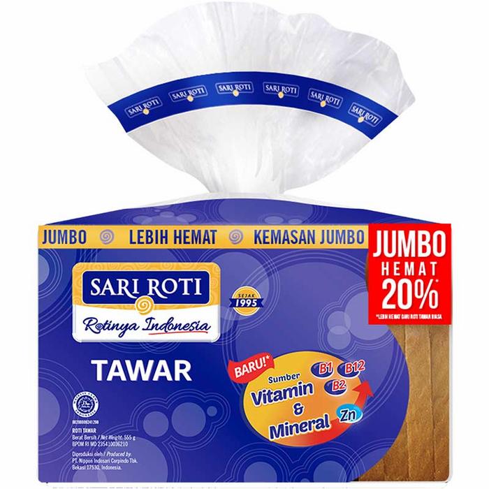 Gambar Sari Roti Roti Tawar Jumbo 555 gram dari Tanzz Shop undefined Tokopedia