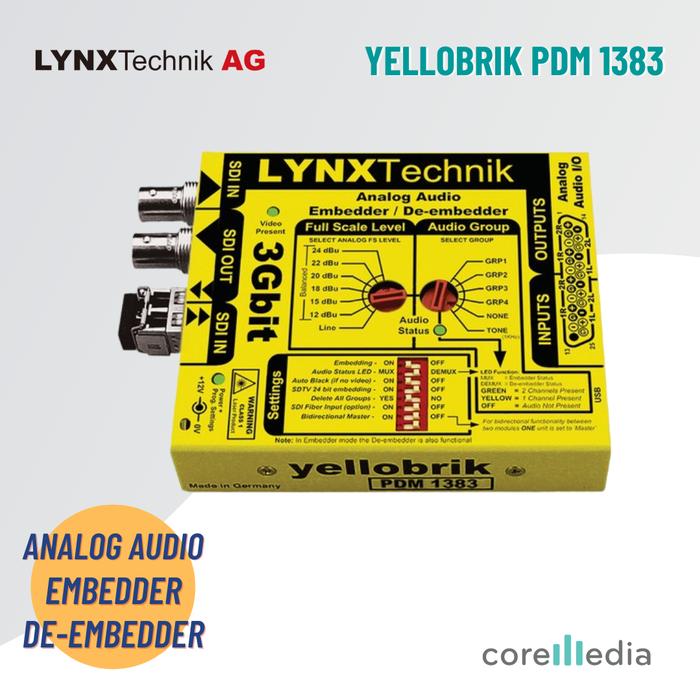 Gambar LYNX Technik Yellobrik PDM 1383 Analog Audio Embedder / De-Embedder dari Core Media undefined Tokopedia