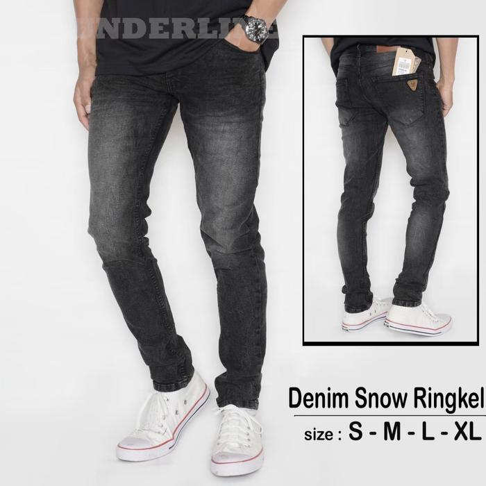 Gambar CELANA JEANS PRIA SNOW RINGKEL KUNAKER - Hitam, S dari ALDIICLOTHING undefined Tokopedia