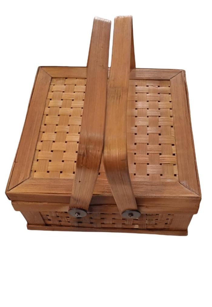 Gambar Keranjang Rotan Kotak+Tutup|Wadah Parsel|Kotak Hampers|Kotak Seserahan dari De Coral undefined Tokopedia