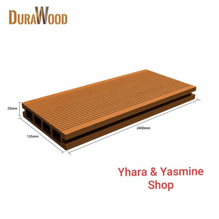 Gambar Durawood Hollow Board WPC 2400x135x25mm Teak Motif Kayu GW007A - Cokelat dari Yhara & Yasmine Shop undefined Tokopedia