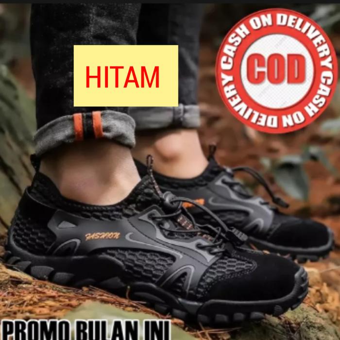 Gambar SEPATU GUNUNG OUTDOOR HIKING TOURING ADVENTURE QUICKDRY PRIA WANITA - Hitam, 39 dari BarokahDM undefined Tokopedia