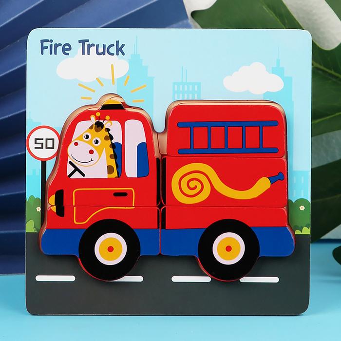 Gambar Mainan puzzle kayu anak 3D/ jigsaw puzzle wooden toys 2 - Fire Truck dari BabyHappy7 undefined Tokopedia