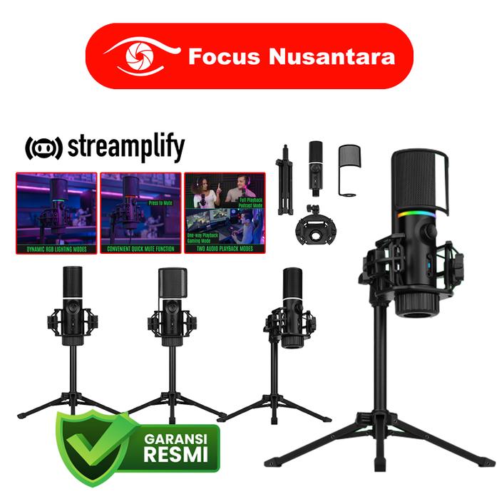 Gambar STREAMPLIFY Mic Tripod RGB Microphone dari Focus Nusantara undefined Tokopedia