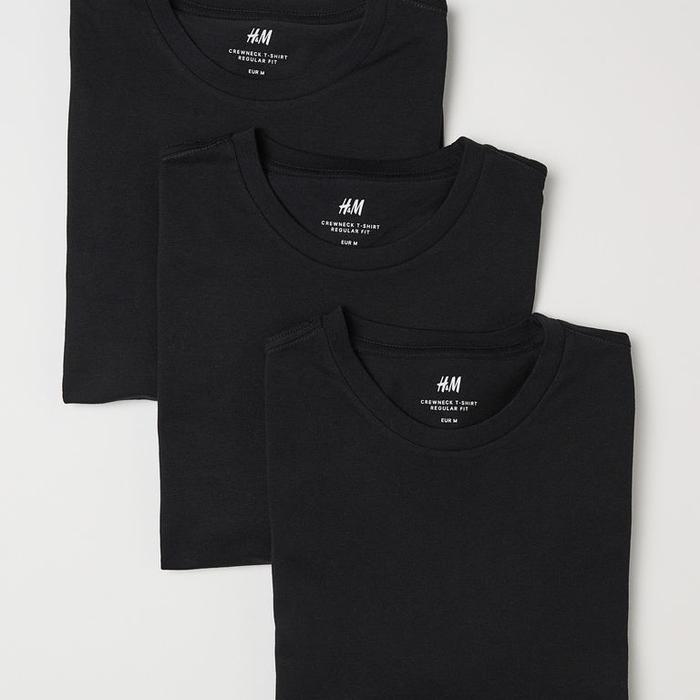 H&M Crewneck Tshirt Regular Fit Black S