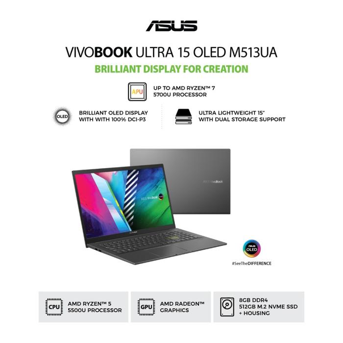 Jual ASUS M513UA OLED556 AMD Ryzen 5500U 8GB 512GB W11 OHS