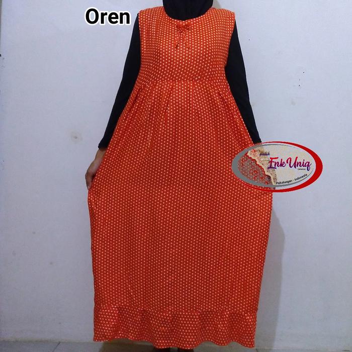 Gambar Daster Yukensi Polkadot Dress Tanpa Lengan Ucansee Pakaian Santai Tidur Sehari Hari DYCSP01 Cotton Polka Dot Summer Wanita Pendek Panjang Katun Motif - Orange dari EnkUniq undefined Tokopedia