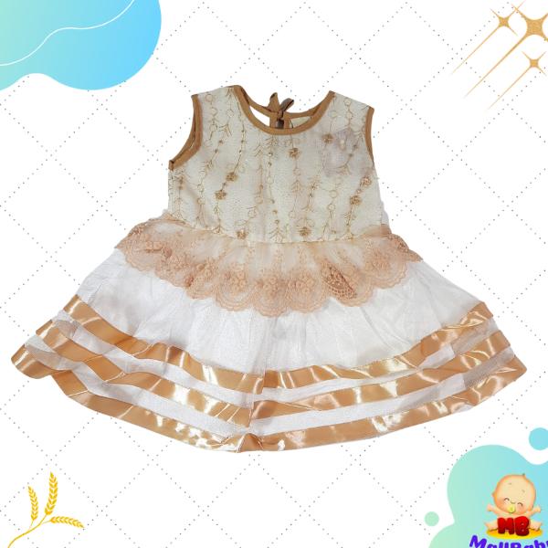 Gambar Baju Bayi Perempuan 0-6 Bulan Dress Bayi Perempuan Newborn Pesta Gaun - Putih M dari Mall-Baby undefined Tokopedia