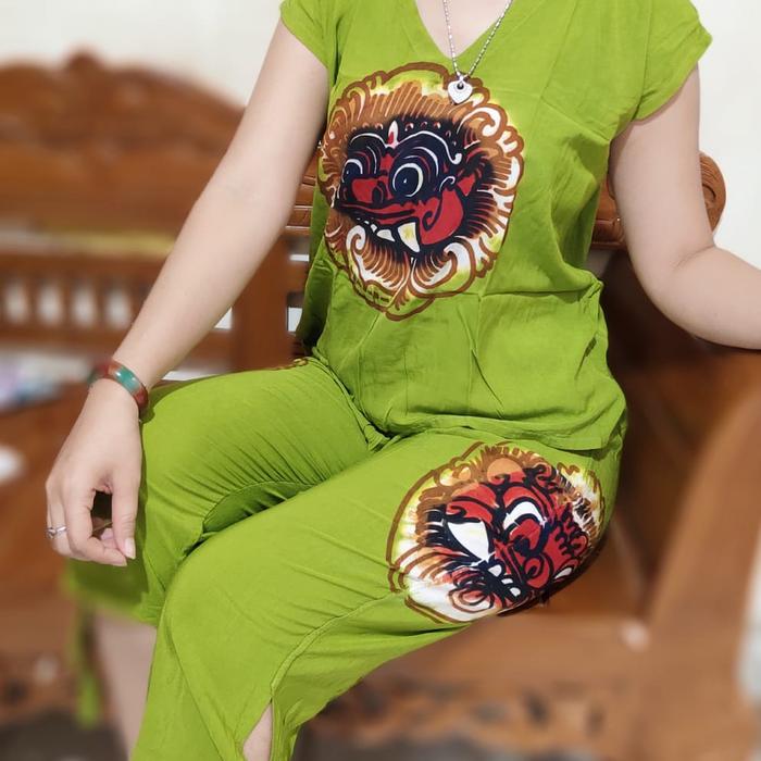 Gambar Setelan baju wanita dewasa khas bali celana 7/8 size M-L-XL-XXL - Hijau, XL dari Beauty_Fashion88 undefined Tokopedia