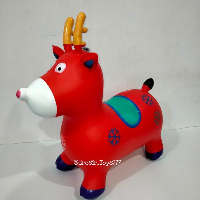 Gambar Animal Jumping music karet Tebal Rusa Gunung(SNI) / Mainan Kuda Kudaan - Merah dari Grosir_Toys undefined Tokopedia