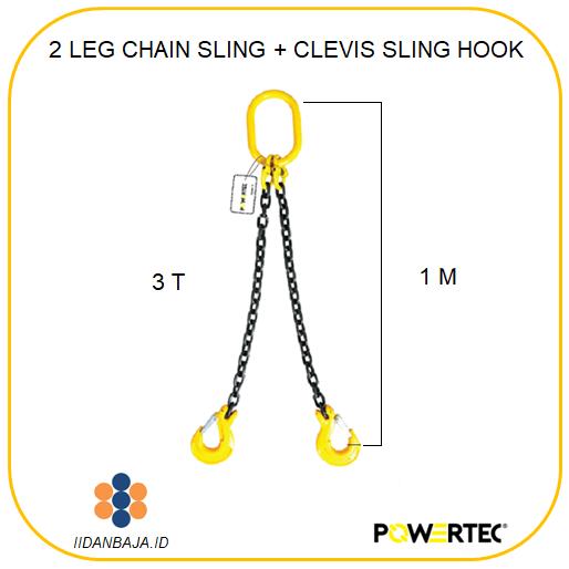 Gambar 2 LEG CHAIN SLING + CLEVIS SLING HOOK. 3 TON X 1 M dari IBN LIFTING undefined Tokopedia