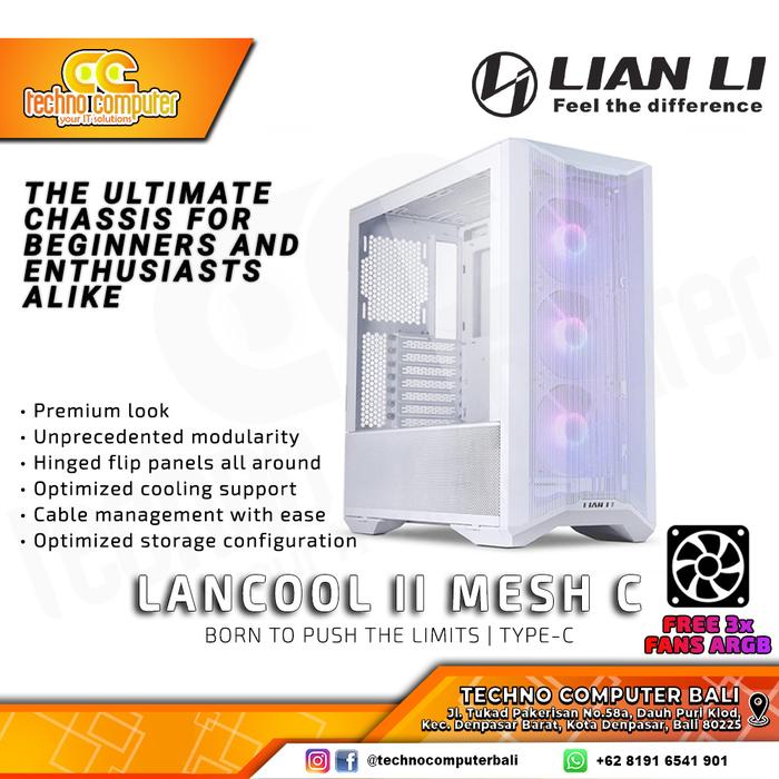 Gambar LIAN LI LANCOOL II MESH C RGB - ATX Gaming Case - Snow Editions dari Techno Computer Bali undefined Tokopedia