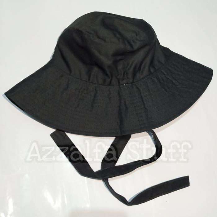 Gambar Wide Bucket Hat | Topi Bucket Hat Lebar | Topi Korea wanita | Topi Sel - Hitam dari Azzalfa Stuff undefined Tokopedia