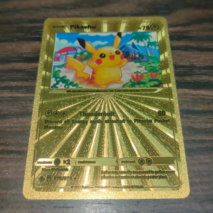 Gambar RAICHU PIKACHU POKEMON TCG GOLD PLATED COATING CARD SPECIAL DELIVERY - Pikachu dari GundamBandung undefined Tokopedia