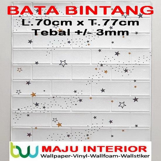 Gambar WALLPAPER 3D BRICK FOAM WHITE WALLPAPER DINDING BATU BATA PUTIH - Bata Bintang dari MAJU INTERIOR undefined Tokopedia
