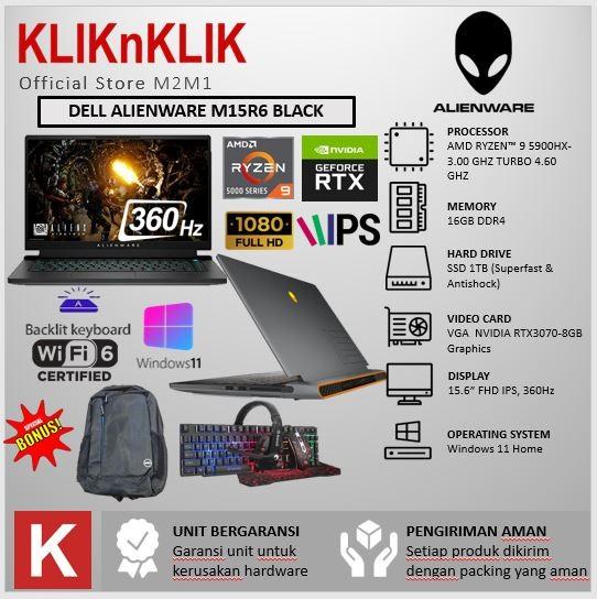 Gambar DELL ALIENWARE M15 R6 RYZEN 9 5900HX 16GB/32GB 1TB RTX3070 FHD 360HZ - Original, 16GB/1TB dari KLIKnKLIK M2M undefined Tokopedia