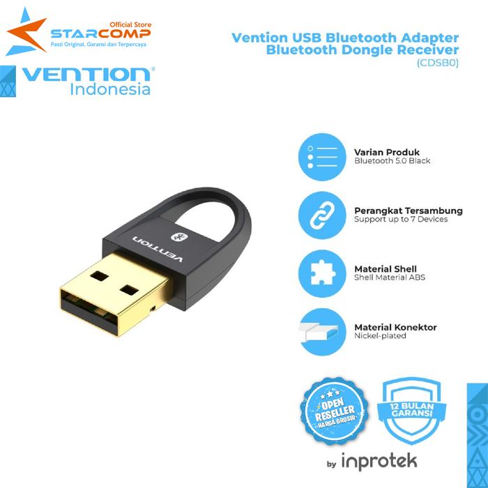 Gambar VENTION USB Bluetooth 5.0 Dongle Adapter Small Design High Speed dari Starcomp Origin undefined Tokopedia