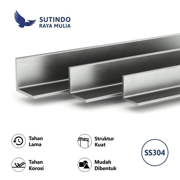 Gambar Siku Stainless SS 304 40 x 40 MM x 4 MM x 6 Meter dari Sutindo Shop undefined Tokopedia