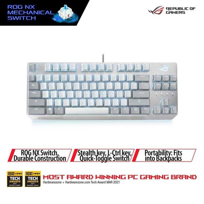 Gambar KEYBOARD ASUS ROG STRIX SCOPE NX TKL MOONLIGHT - Biru dari Smart Media Computer Kota Makassar Tokopedia