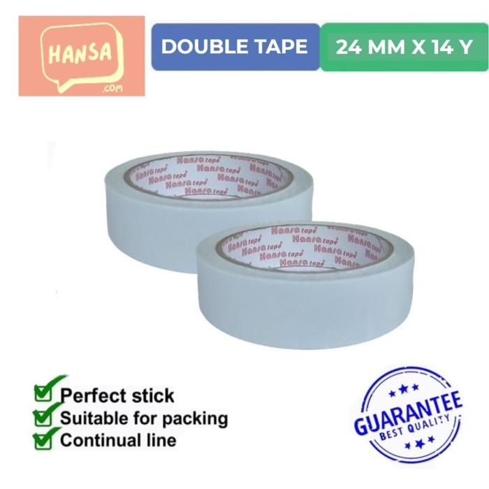 Gambar Double Tape 24 mm x 14 Y Hansa Tape dari Hansa_com undefined Tokopedia