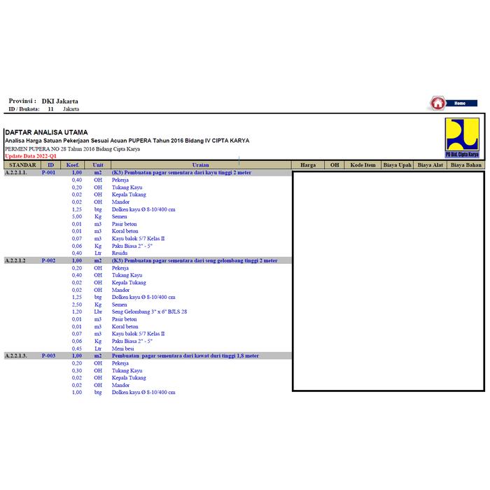 Gambar Jurnal Analisa Harga Satuan Konstruksi Gedung-Rumah-Edisi Tahun 2022 - Jawa & Bali dari Toko Daya Listrik undefined Tokopedia