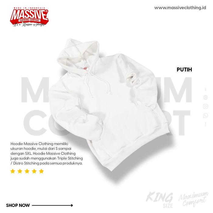 Gambar Hoodie Polos Zipper 3XL - Putih dari Massive Clothing Official undefined Tokopedia