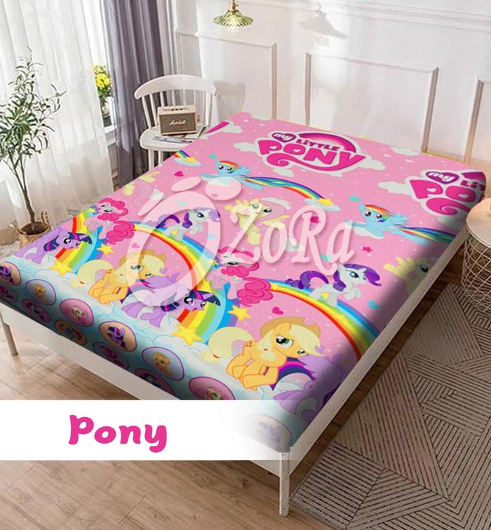 Gambar TERMURAH sprei waterproof 180x200 160x200 120x200 sprei motif - Pony, 90x200 dari sprei waterproof undefined Tokopedia