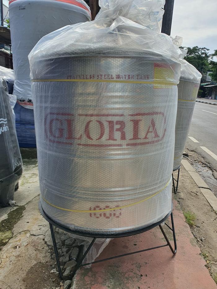 Gambar Toren Tangki Air Stainless Stell Gloria G1000 Kaki 1000L Tebal 0.5mm dari SinarBaruKetapang undefined Tokopedia