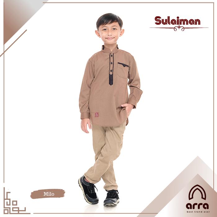 Gambar SULAIMAN Baju Koko Muslim Anak Laki Laki Umur 8 10 12 13 Tahun Terbaru - Coklat, S Anak dari New Normal Style undefined Tokopedia