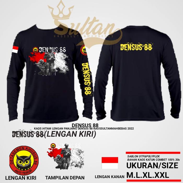 Gambar KAOS DENSUS 88//BAJU DENSUS 88//SERAGAM DENSUS 88 KEREN - Hitam, M dari Kaos Sultan Mah Bebas undefined Tokopedia