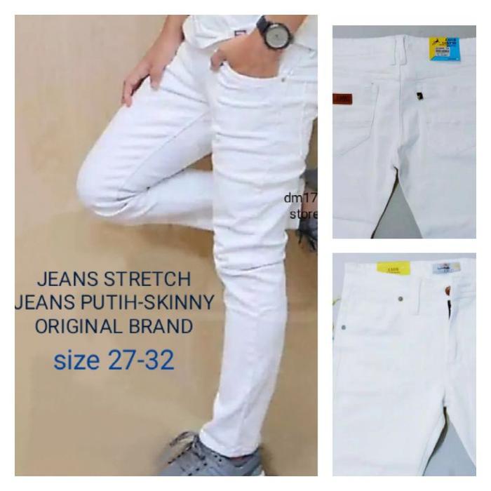 Gambar JEANS SLIM PUTIH LUISINDO -CELANA PANJANG PRIA DEWASA SLIMFITT 27-32 - Putih, 28 dari LUBNA-fashion undefined Tokopedia