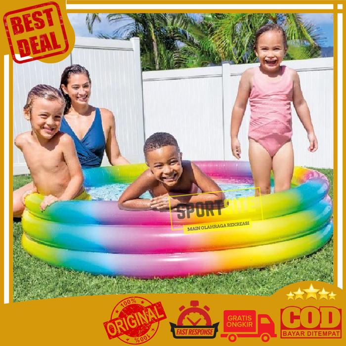 Gambar Intex Rainbow Ombre Colorful Swim Pool Kolam Renang Anak Pelangi 147cm dari Sportsite undefined Tokopedia
