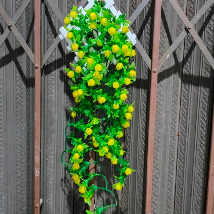 Gambar BUNGA RAMBAT TEMPEL/BUNGA RAMBAT KARMILA PANJANG/BUNGA PLASTIK/RAMBAT - Kuning dari Fatih Bunga Dekorasi undefined Tokopedia