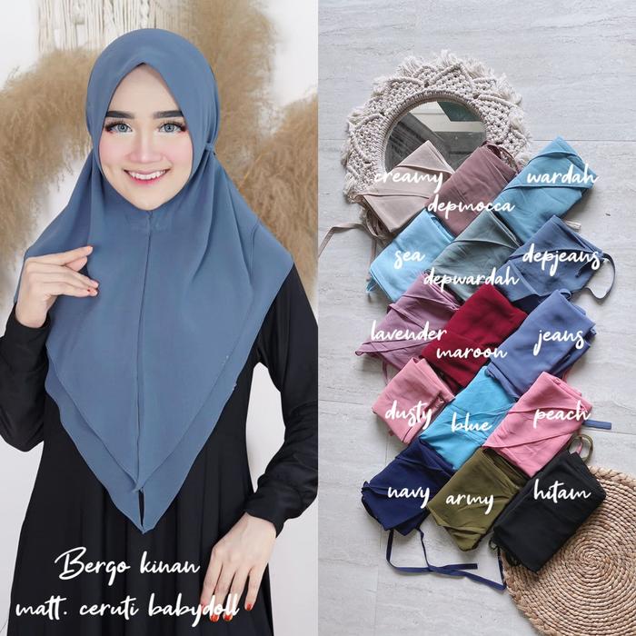 Gambar TERBARU HIJAB KHIMAR INSTAN // BERGO KINAN - Hitam dari Riefqoh_Shop undefined Tokopedia