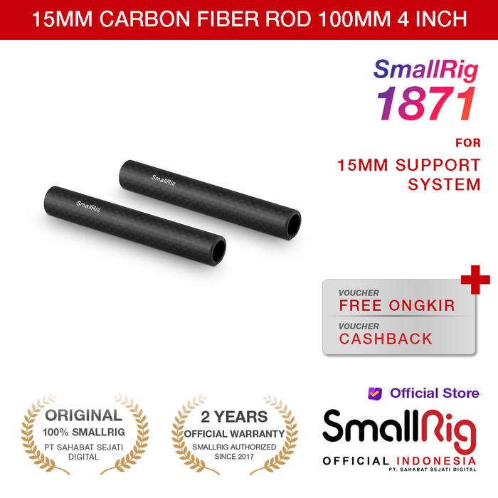 SmallRig 100mm (4 Inch) 15mm Carbon Fiber Rod - Part #1871 For Camera Support Systems 2 thumbnail image