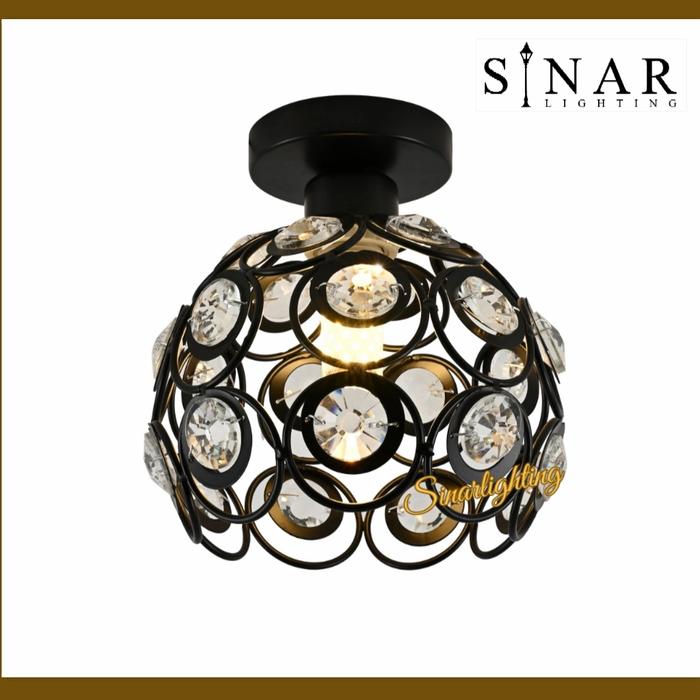 Gambar Lampu plafon ceiling minimalis kristal bulat - Hitam dari sinarlighting undefined Tokopedia