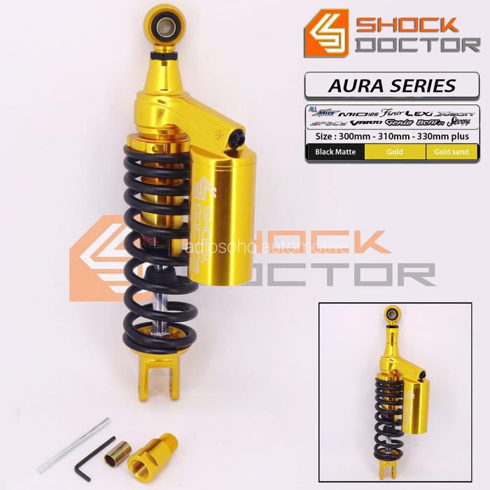 Gambar shockbreaker Doctor aura series premium,ukuran 300-330 mm,mio,vario125 - B/G/GOLD SAND dari ADIO SOHO_AUTOMOTIVE undefined Tokopedia