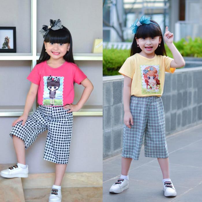 Gambar pakaian anak perempuan 4-11 tahun/setelan baju anak perempuan - fanta, 4-5 tahun dari TrenMode undefined Tokopedia