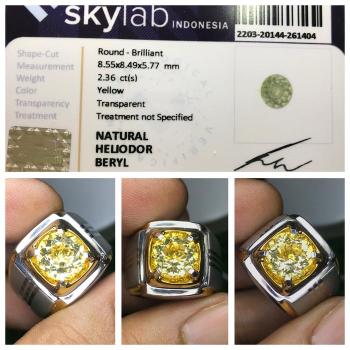 Jual Natural 2.36ct Yellow Heliodor Beryl Brutal Luster Round cut ...