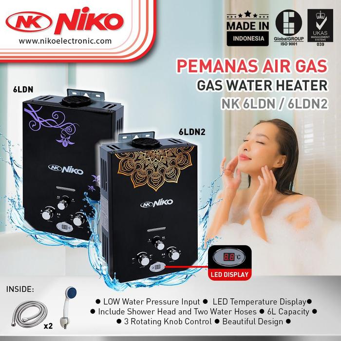 Gambar Water Heater Niko / Pemanas Air Gas Niko NK 6 LDN / NK 6LDN Hitam - GOLD dari Home Appliance Surabaya undefined Tokopedia