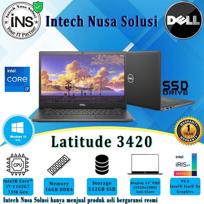 Jual Dell Latitude 3420 Intel Core I7-1165G7 16GB 512GB SSD