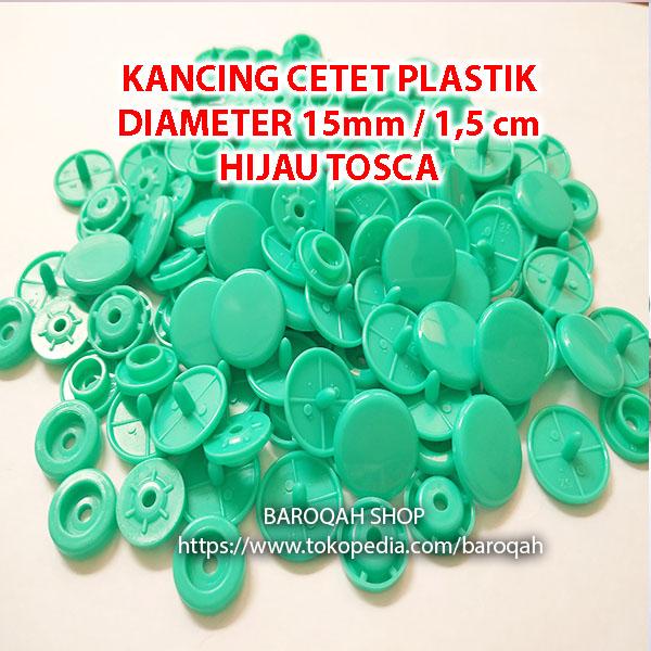 Gambar Kancing Cetet Jepret Snap Button Plastik diamater 15mm 1515 Eceran - Hijau Tosca dari Baroqah Shop undefined Tokopedia