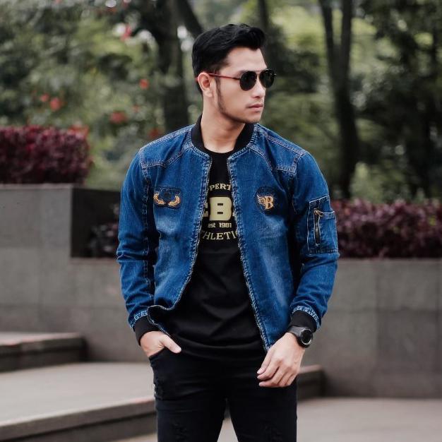 Jual Jaket bomber denim/jeans premium 
