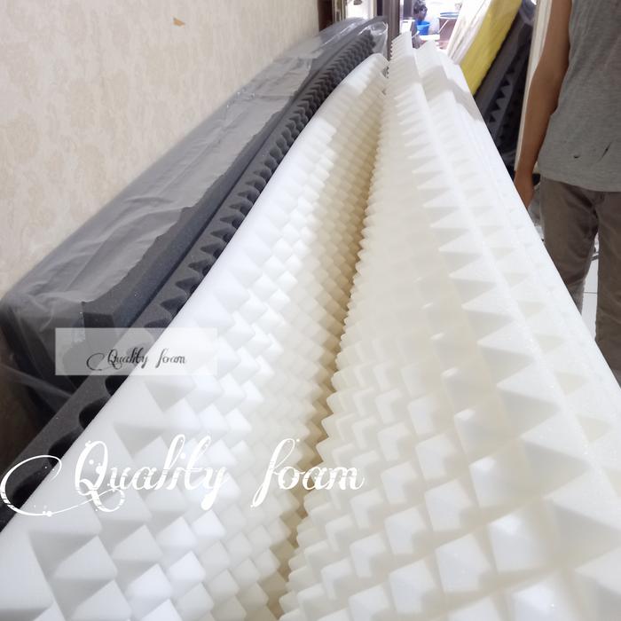 Gambar Acoustic foam peredam suara ruangan PIRAMID 200×50cm ketebalan 6cm - putih 6cm, 200×50cm dari Quality foam undefined Tokopedia