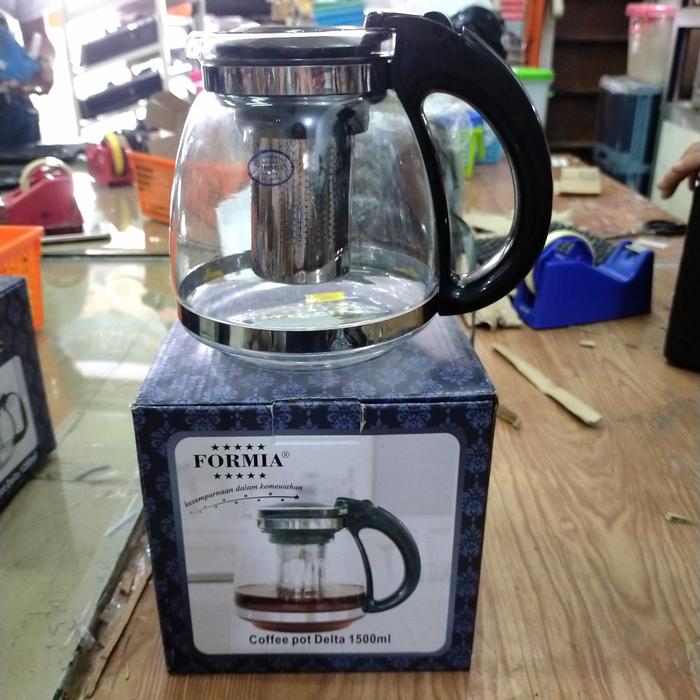 Gambar TEKO KACA TEH/KOPI //TEAPOT +'SARINGAN - SUBRON 1100ML - formia 1500ml dari Toko Hidup Baru -Pecah Belah undefined Tokopedia