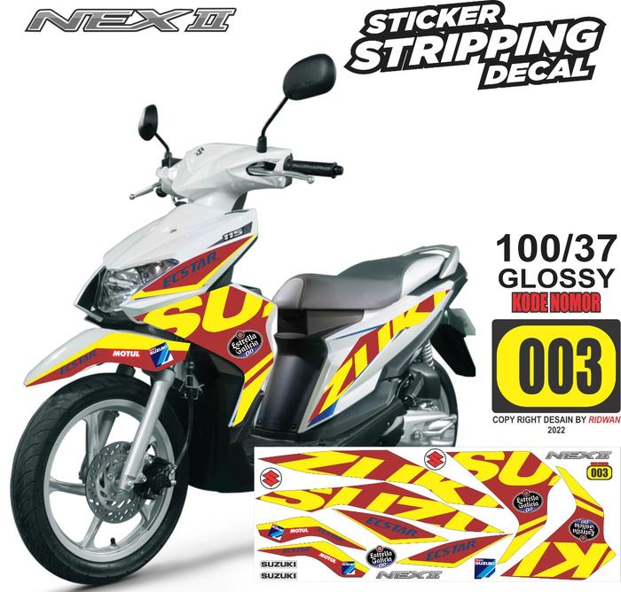 Gambar Sticker Striping Decal Suzuki Nex 2 Variasi AR - 03 gloss Semua Ready - 003, bahan graftac dari Arayanto Sticker undefined Tokopedia