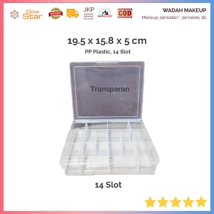 Gambar Kotak Aksesoris Wadah Mur Manik cincin Obat serbaguna Perhiasan Box - 14 Slot dari Glow Star 5 undefined Tokopedia